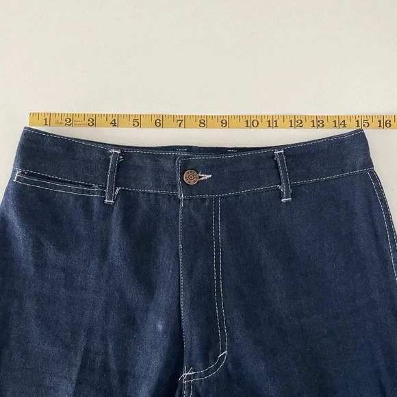 Vintage Mac Keen Women’s Jeans 30 High Waist Wide Leg Dark Blue Denim France - Picture 7 of 10